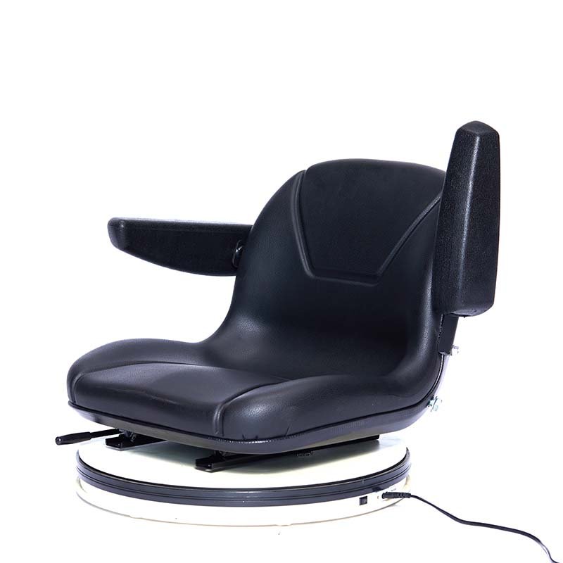 Custom Universal High Back Black PVC Lawn Mower Tractor Seats With Adjustable Armrest Producer
