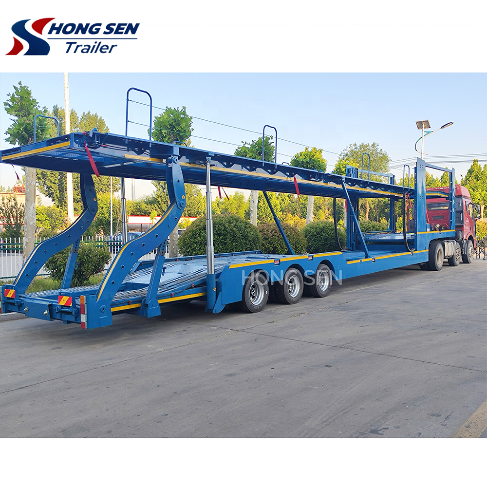 Double-Deck 2-Axle Car Transporter Semi-Trailer with Hydraulic Lift Truck Trailers for Transportable Container