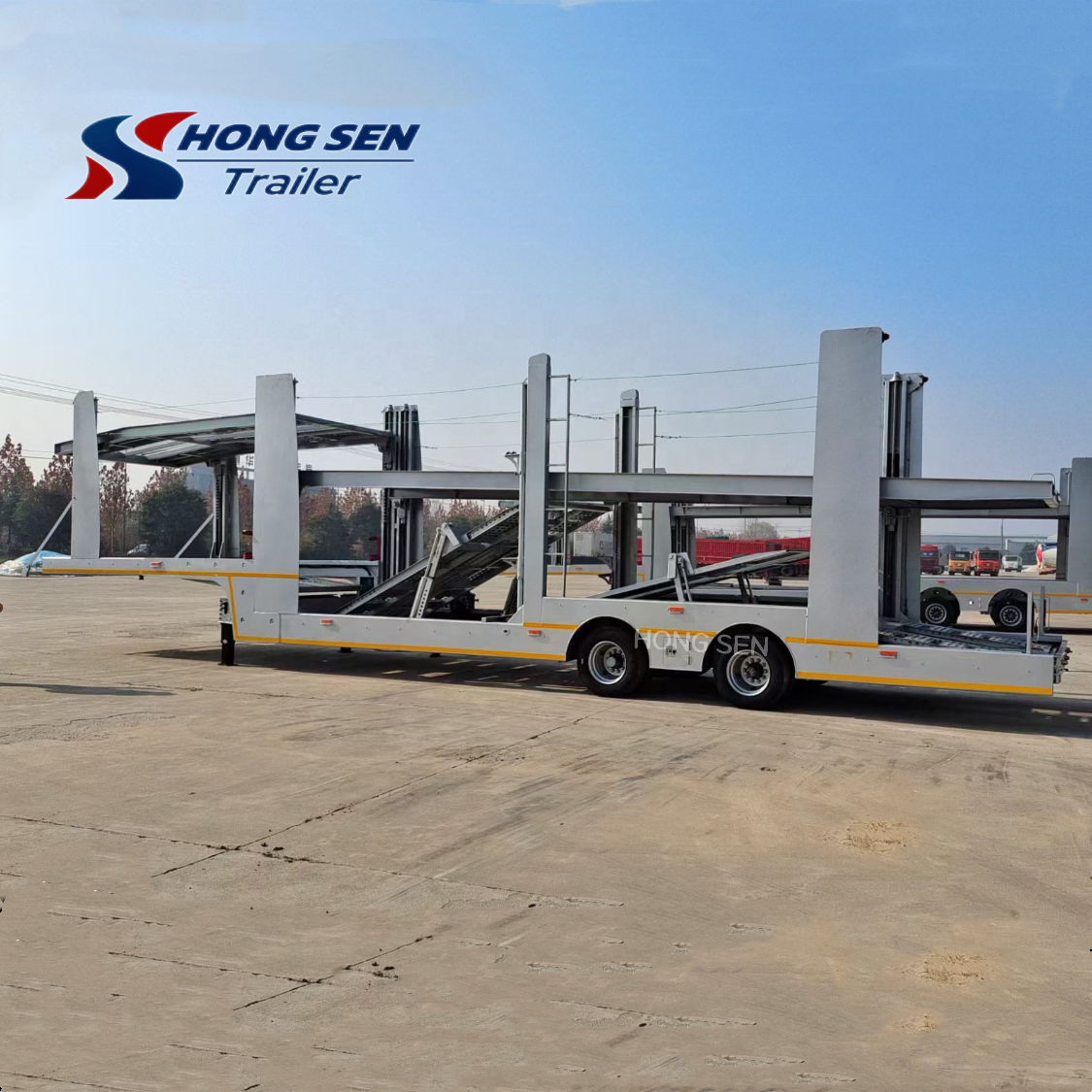 Double-Deck 2-Axle Car Transporter Semi-Trailer with Hydraulic Lift Truck Trailers for Transportable Container
