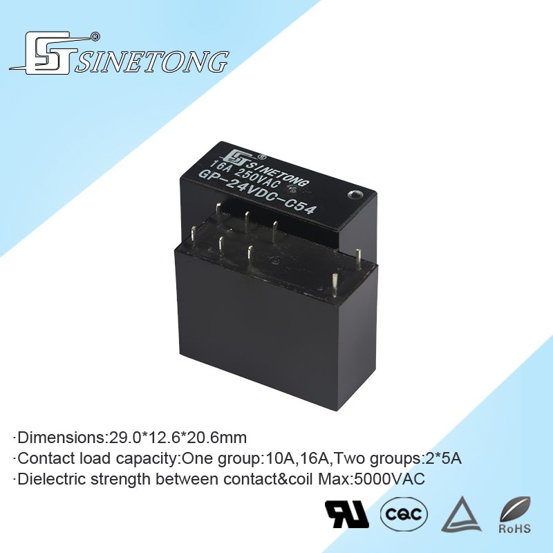 Electromagnetic Miniature 24V 16A 4pin PCB Type Power Relay