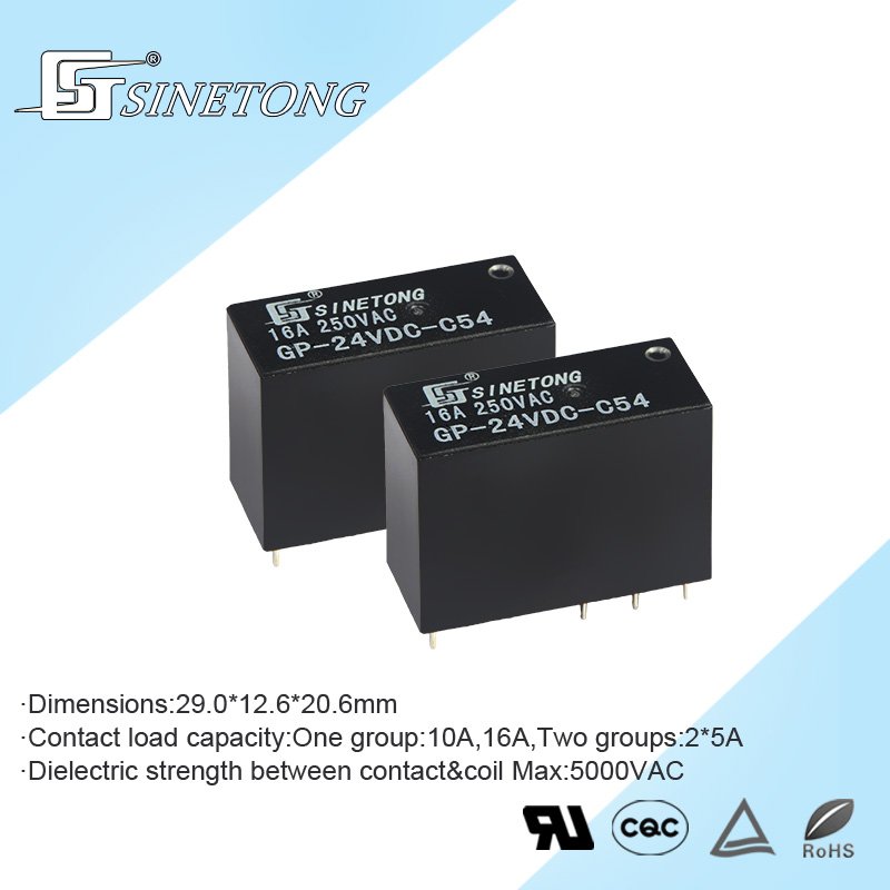 Electromagnetic Miniature 24V 16A 4pin PCB Type Power Relay