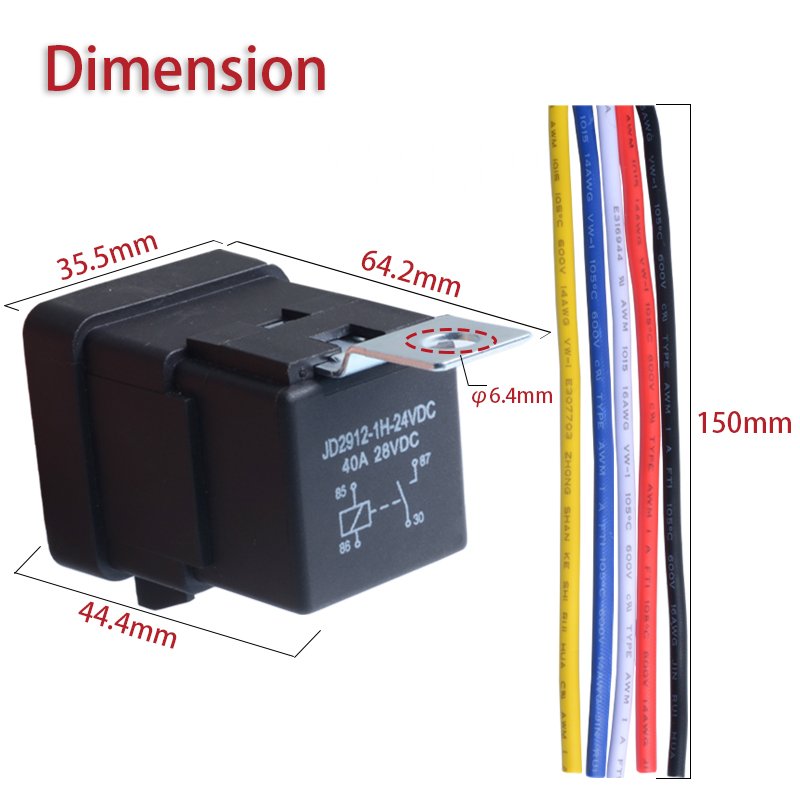 QYZK Spdt Heavy Duty 40 Amp 4 Pin 5 Pin 24 V 12V 40A Dc Waterproof Car Automotive Auto Relay