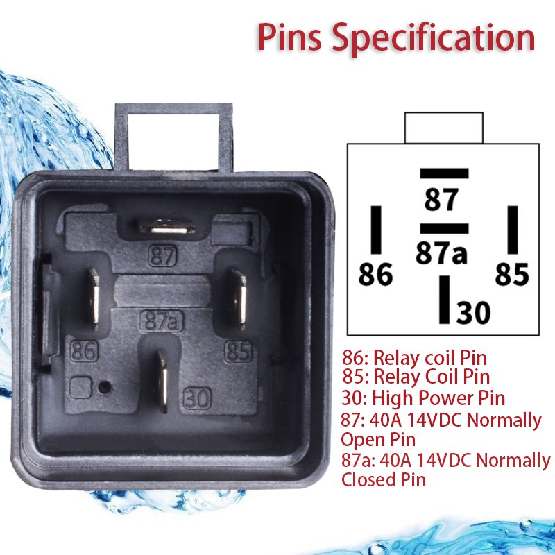 QYZK Spdt Heavy Duty 40 Amp 4 Pin 5 Pin 24 V 12V 40A Dc Waterproof Car Automotive Auto Relay