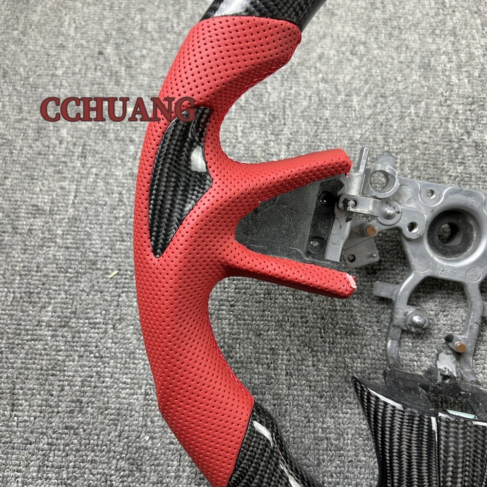 Custom perforated leather carbon fiber steering wheel for Infiniti Q50 QX50 Q60 Q55 2012-2022 automotive steering wheel