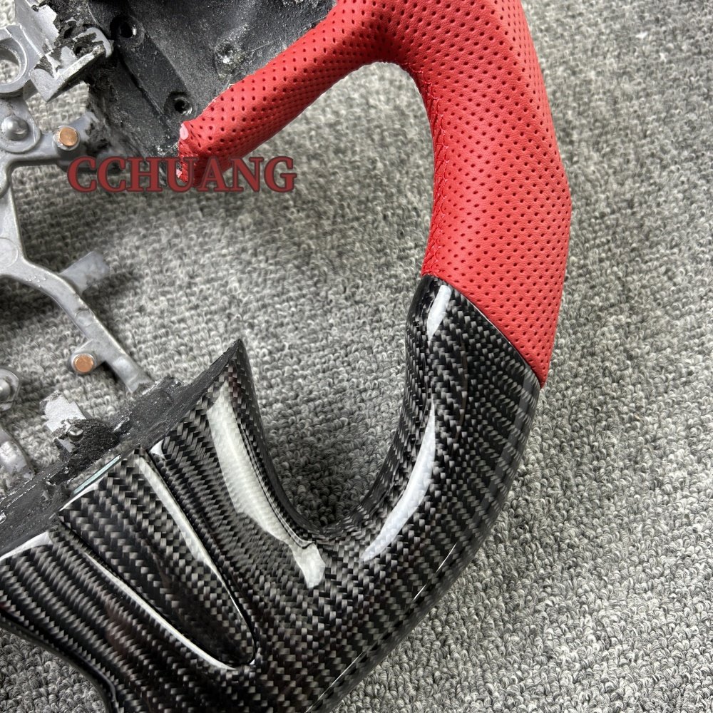 Custom perforated leather carbon fiber steering wheel for Infiniti Q50 QX50 Q60 Q55 2012-2022 automotive steering wheel