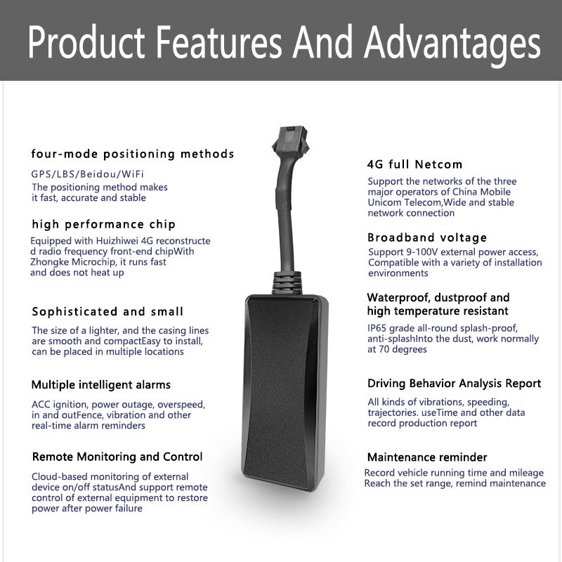 Waterproof Geo Fence Auto Tracker GPS Tracking Device With AndroidTracking Platform