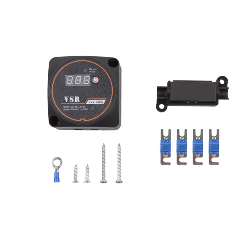Dual Battery Isolator 12V 140 Amp with Voltage Display Smart Battery Isolator Auto & Manual Sensitive Relay (VSR)