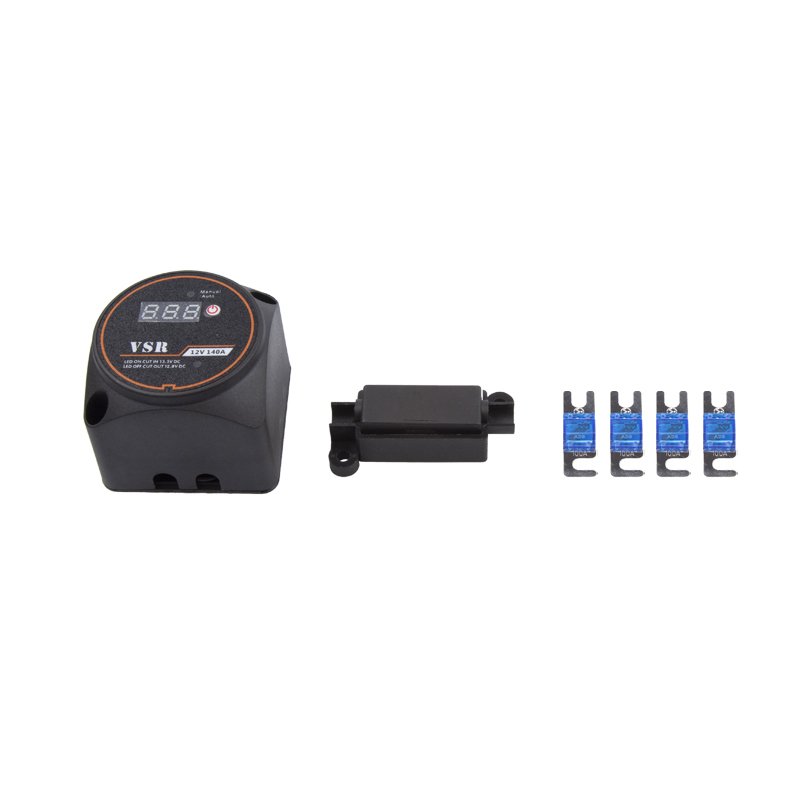 Dual Battery Isolator 12V 140 Amp with Voltage Display Smart Battery Isolator Auto & Manual Sensitive Relay (VSR)