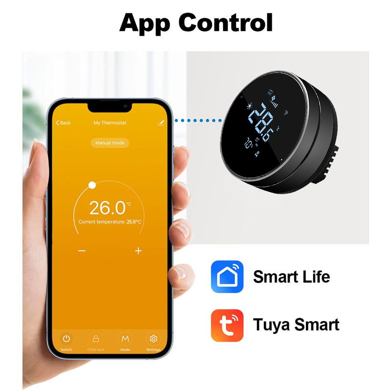 Comfurter 24 Volts Ac Knob Digital Programmable Heating Tuya Home Wireless Wifi Smart Thermostat