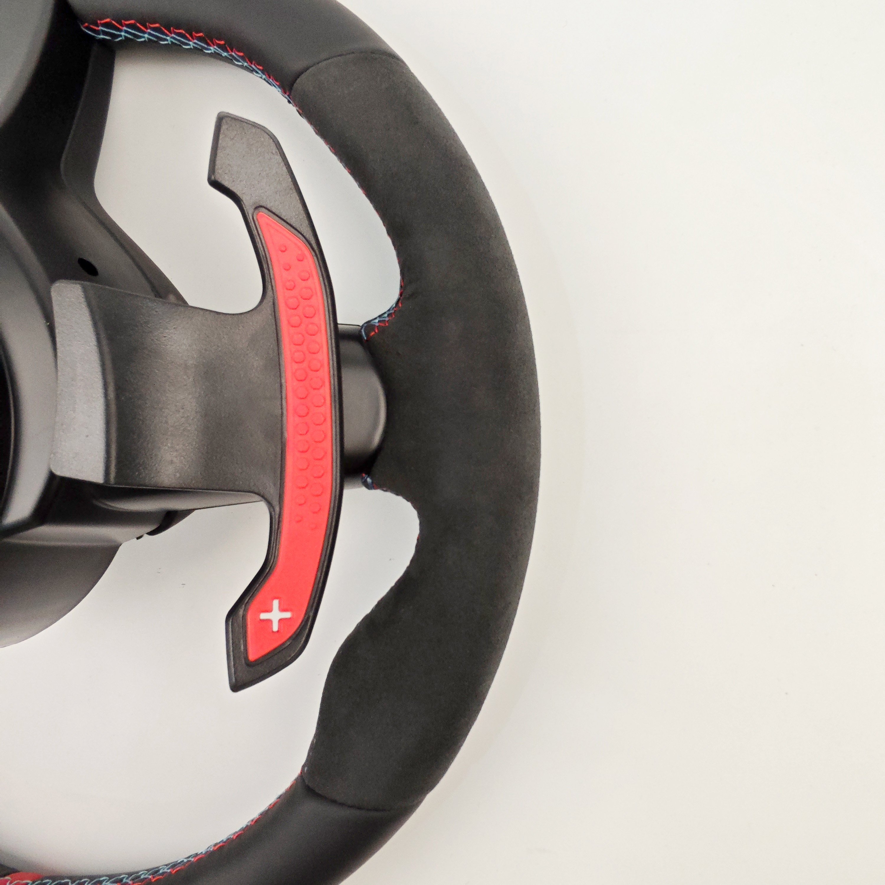 The old steering wheel changed to the new custom stitching Alcantara Steering Wheel FOR BMW E36 E46 E60 E70 E71 E90 E92 E93
