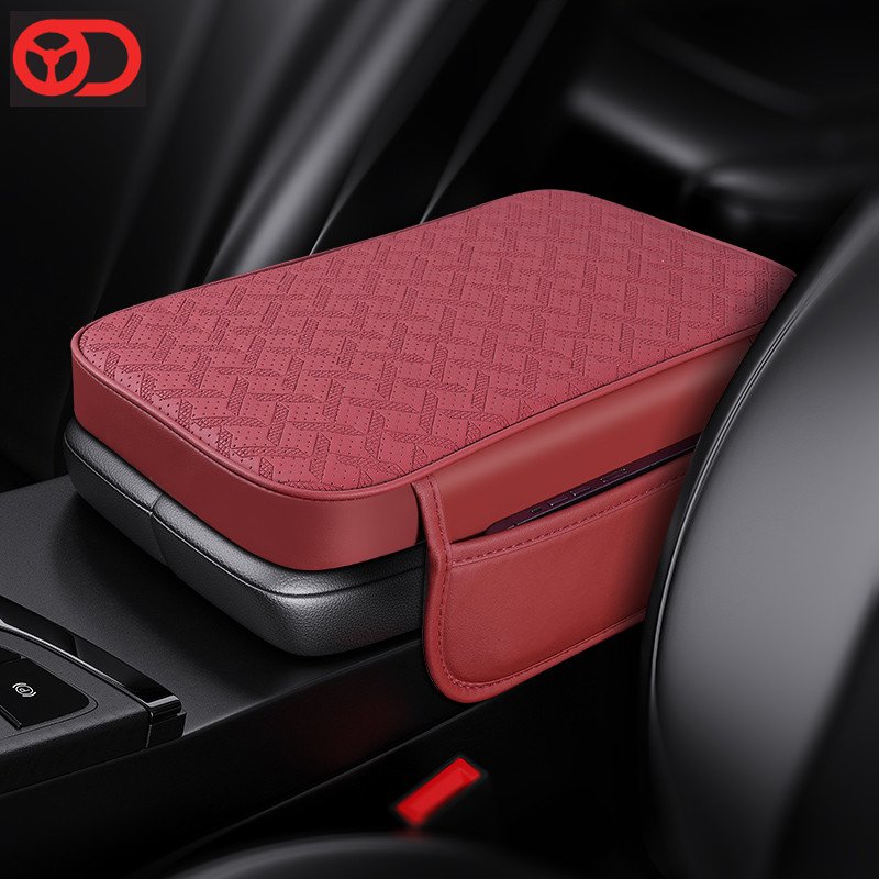 Breathable Car Seat Armrest Cushion Center Console Cover with Two Storage Bags for Car Accessories 2024