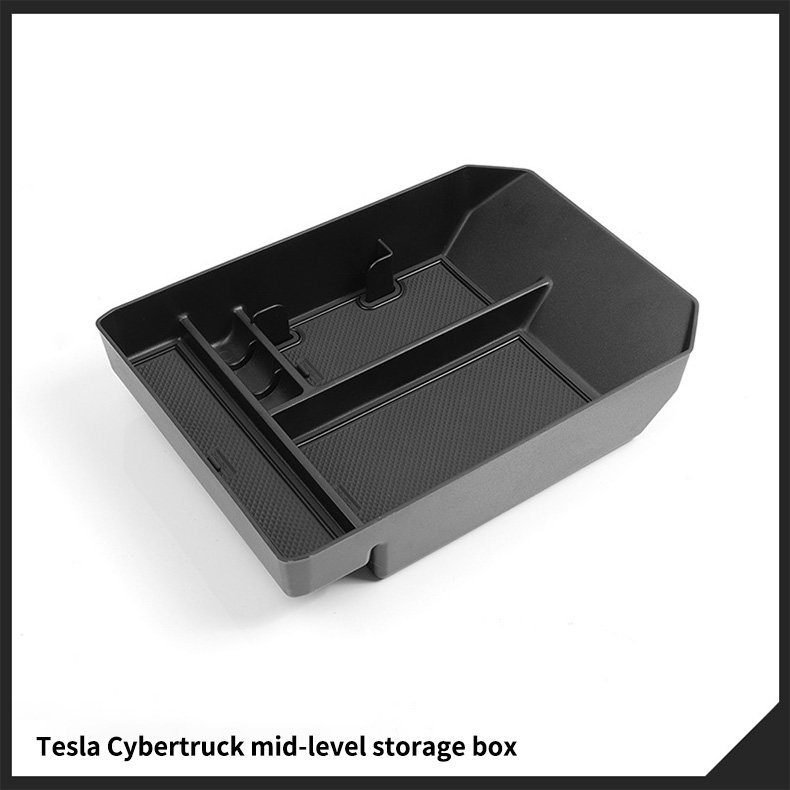 Durable and Simple Mid-Level Storage Armrest Box for Tesla Cybertruck Vehicle