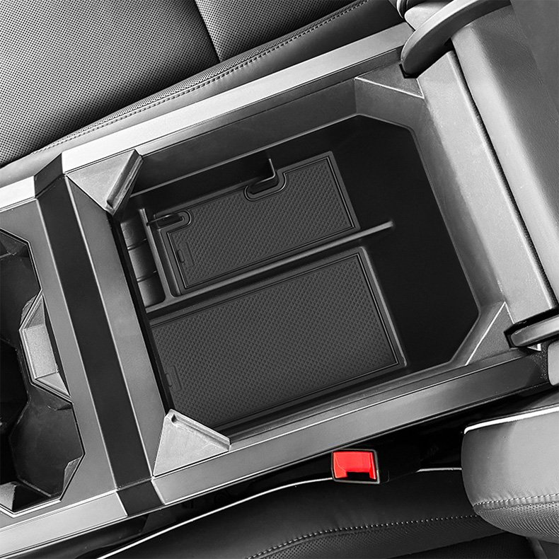 Durable and Simple Mid-Level Storage Armrest Box for Tesla Cybertruck Vehicle