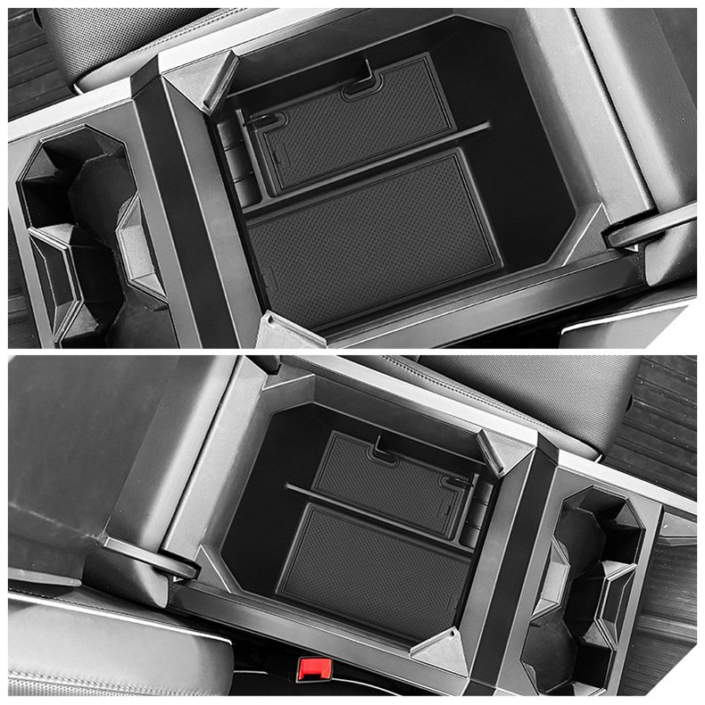 Durable and Simple Mid-Level Storage Armrest Box for Tesla Cybertruck Vehicle