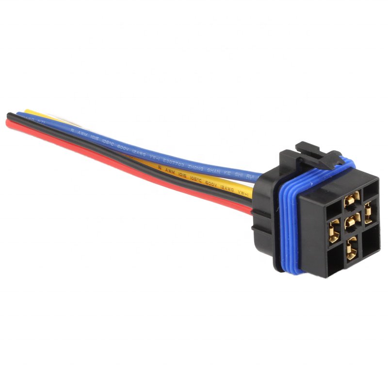 4Pin 5-PIN Waterproof Plastic Automotive SPDT Relay Socket JD1912/JD1914/JD2912/JD2914 12VDC 14VDC Coil 30A 40A with Harness