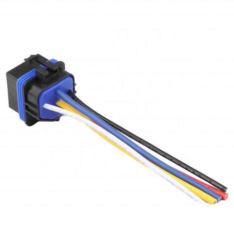 4Pin 5-PIN Waterproof Plastic Automotive SPDT Relay Socket JD1912/JD1914/JD2912/JD2914 12VDC 14VDC Coil 30A 40A with Harness