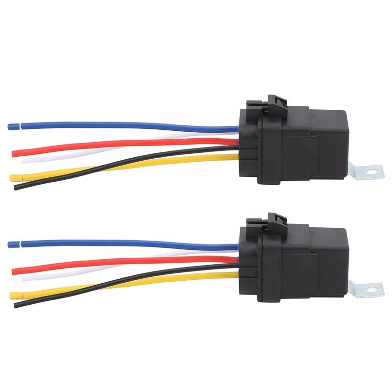 4Pin 5-PIN Waterproof Plastic Automotive SPDT Relay Socket JD1912/JD1914/JD2912/JD2914 12VDC 14VDC Coil 30A 40A with Harness