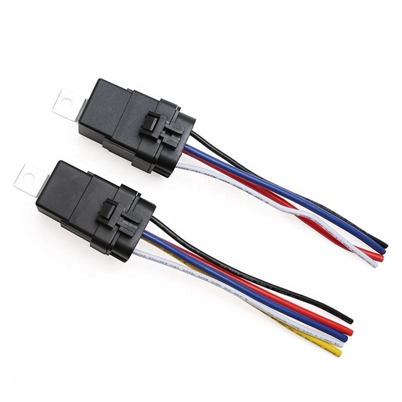 4Pin 5-PIN Waterproof Plastic Automotive SPDT Relay Socket JD1912/JD1914/JD2912/JD2914 12VDC 14VDC Coil 30A 40A with Harness