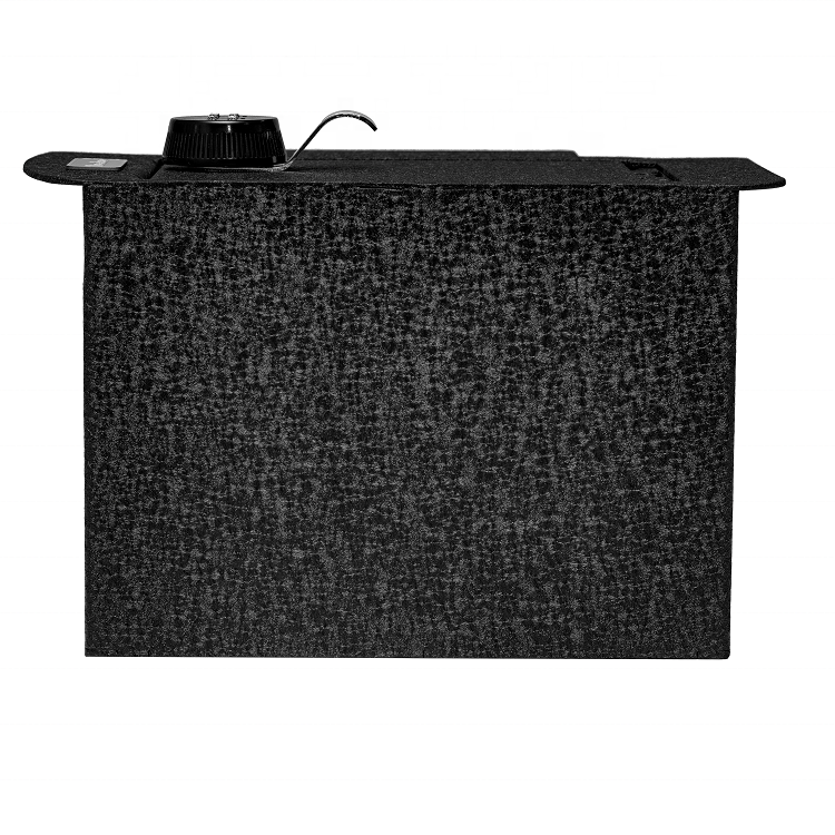 TuoJue Matte Black Small Metal Security Deposit Box Concealed Gun Safe Console for Toyota Tacoma for Storing Money