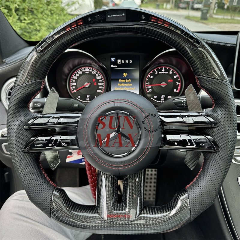 For Mercedes Benz AMG steering wheel C CLASS W204 C63 W212 W218 W207 W172 S Carbon Fiber Steering Wheel