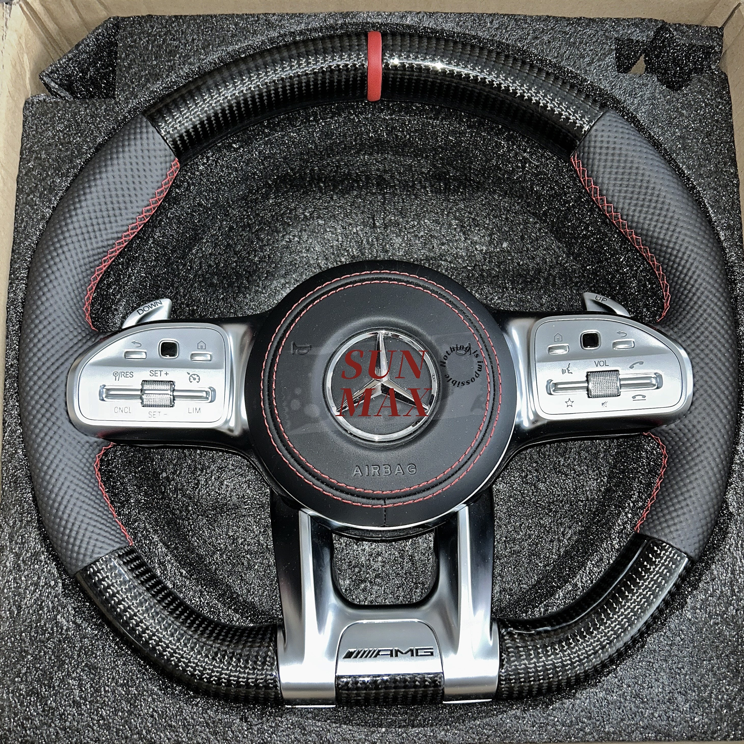 For Mercedes Benz AMG steering wheel C CLASS W204 C63 W212 W218 W207 W172 S Carbon Fiber Steering Wheel
