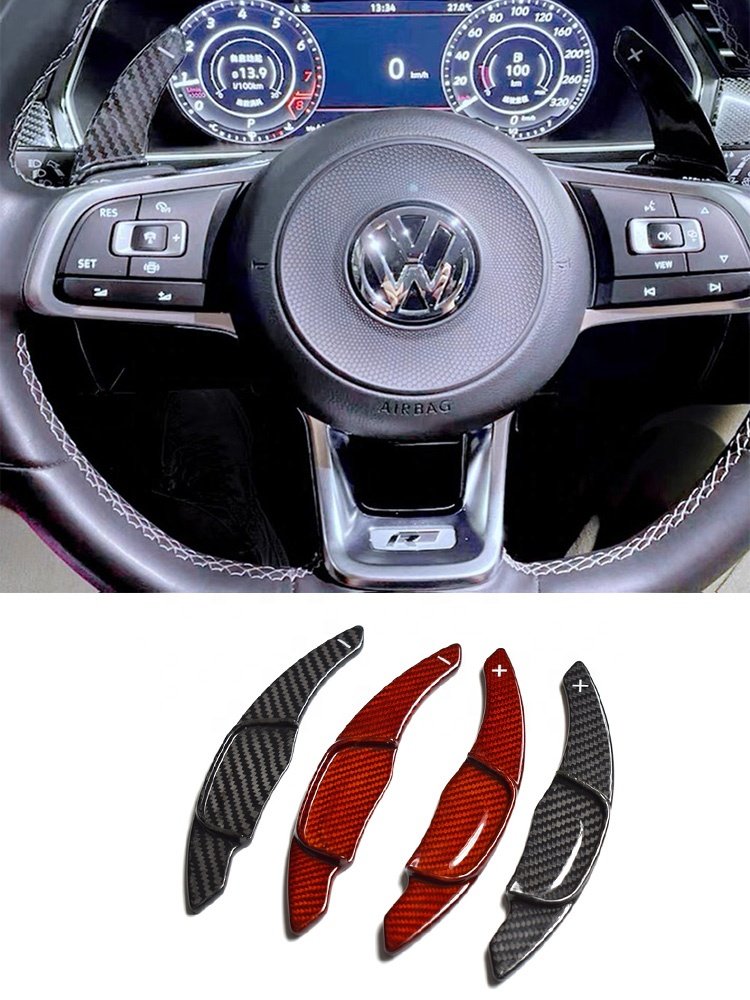 Carbon Fiber Steering Wheel Shift Paddle Extension Shifters For GOLF 7 Golf7 2015- GTI R MK7 MK7.5 R Scirocco