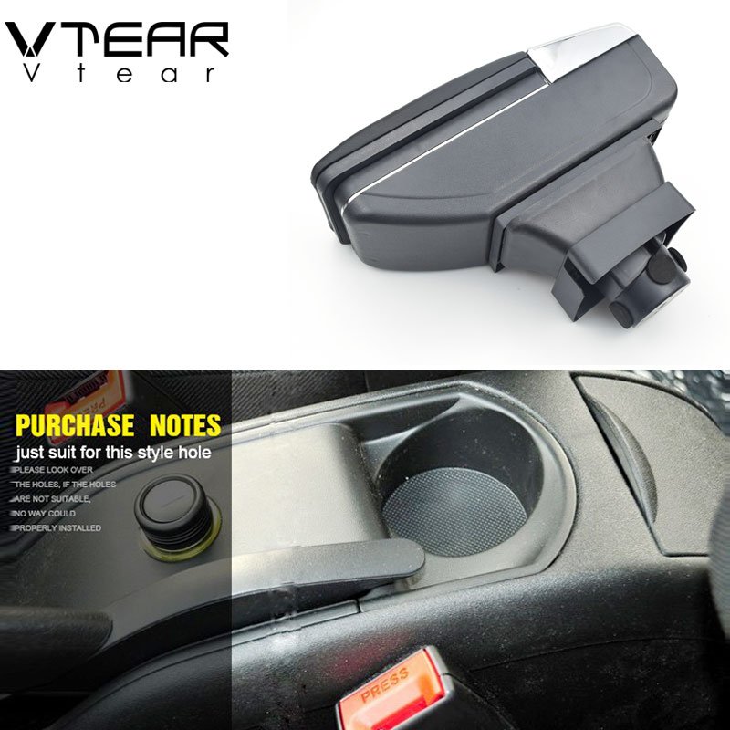 Vtear for Citroen C4 Armrest Leather Central Store Storage Box Red Thread Car-styling Interior ABS Arm Rest Accessories Part