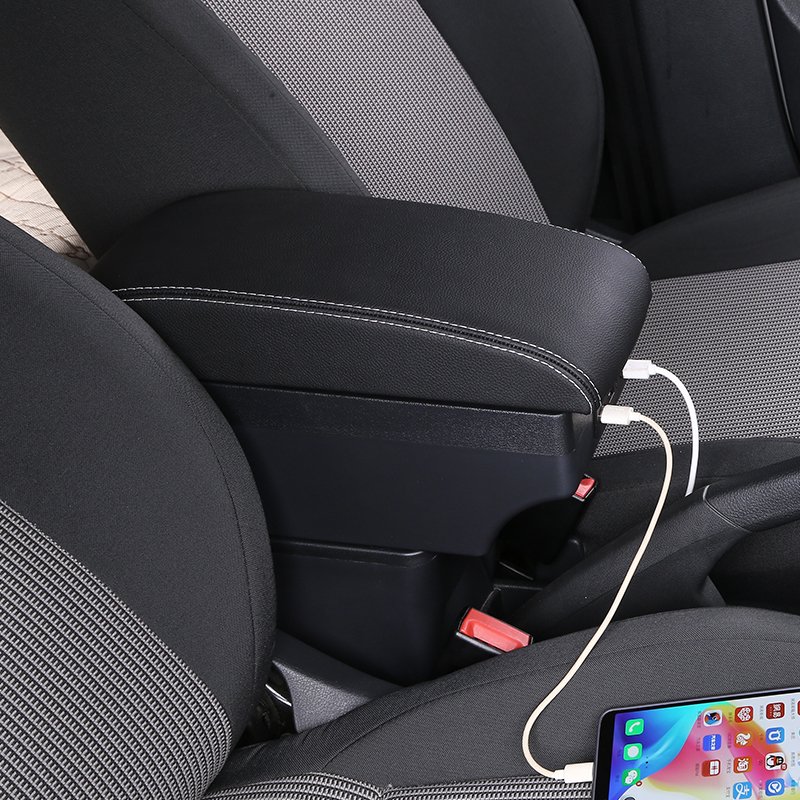 TONC Custom Armrest Console Organizer for Pre-2016 Hyundai Solaris - Center Console Storage with USB Charger and Cup Holder