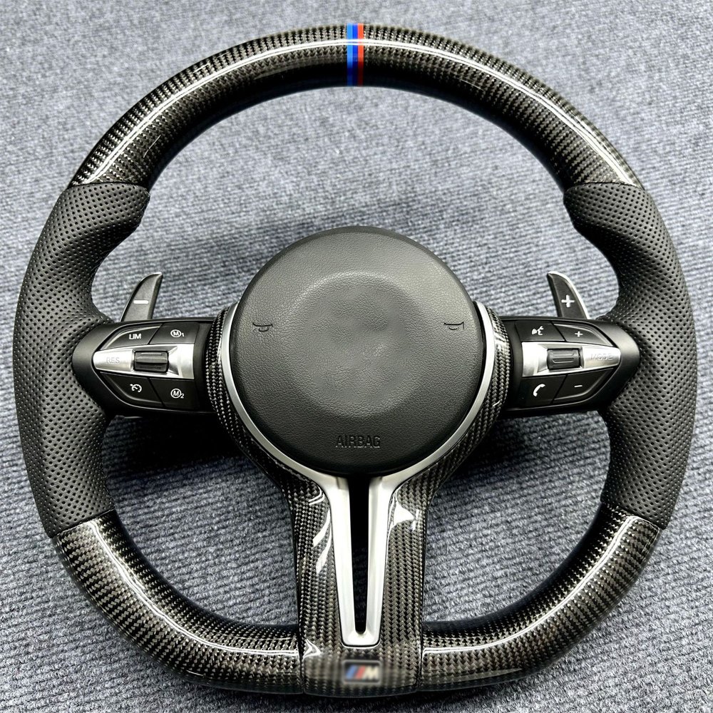 Custom Real Carbon Fiber Steering Wheel for BMW F30 F10 F32 E60 E46 E90 X5 E70 M3 M4 M5 M6 F90 F80 F82 F87