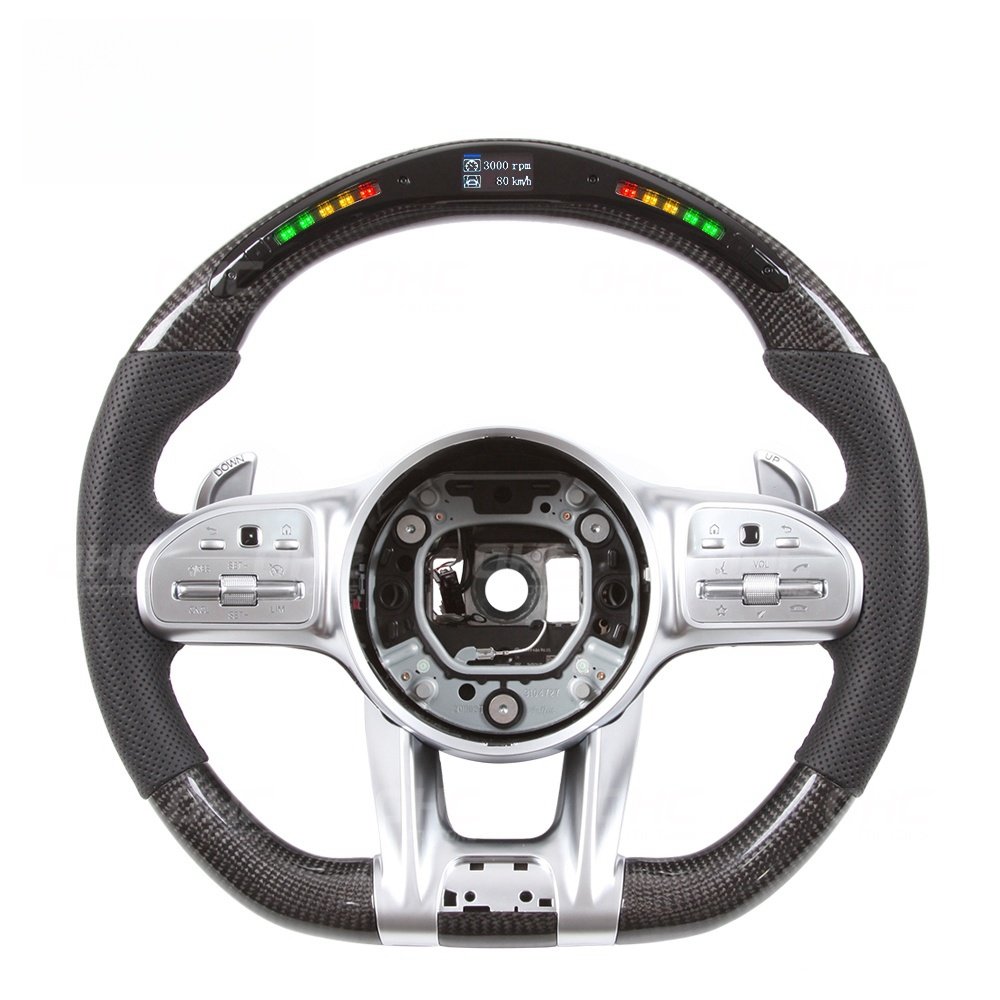 Racing Car Real Carbon Fiber Car Steering Wheel for Mercedes-Benz AMG Steering Wheel Carbon Fiber