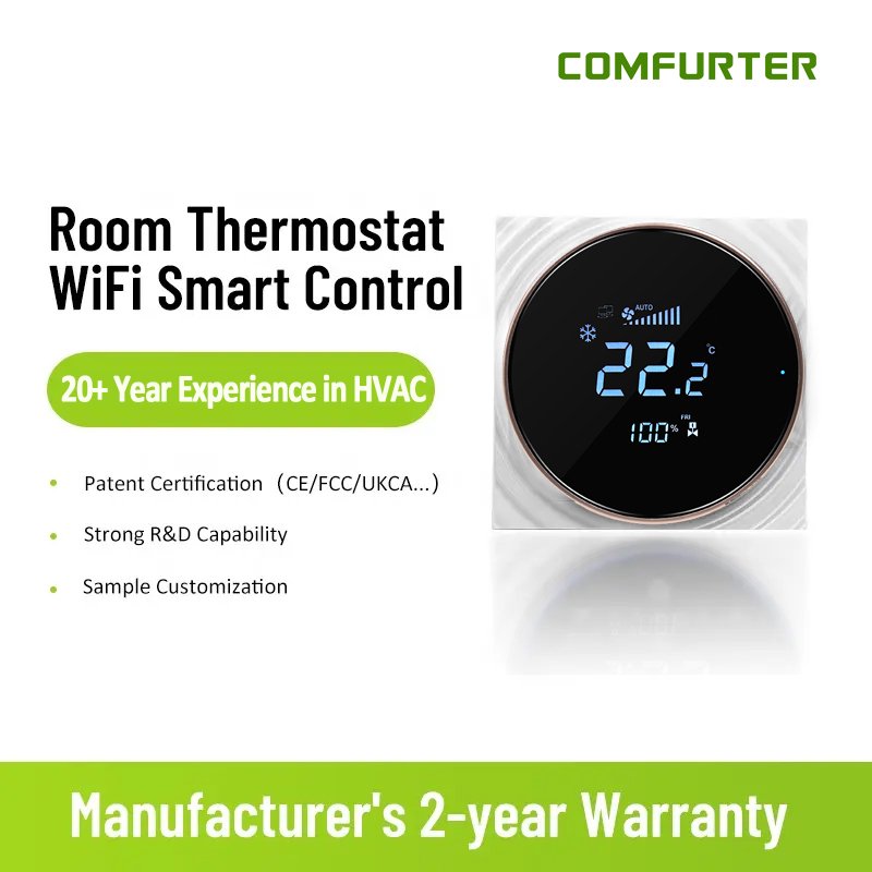 Comfurter 0-10V EC Fan Control RS485 Modbus Temperature Controller Wireless HVAC Auto Cooling Programmable Smart Thermostat