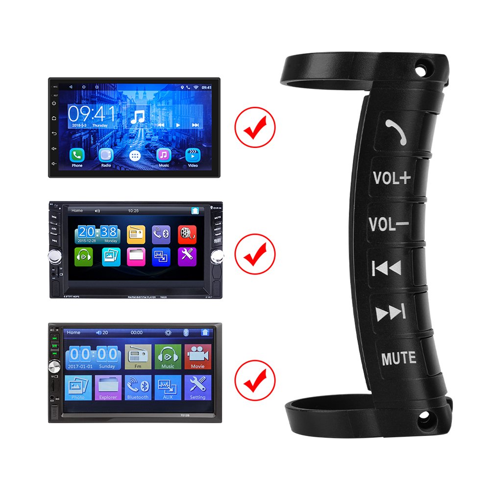 Universal wireless car steering wheel control switch car auto parts steering wheel button for stereo DVD phone calls