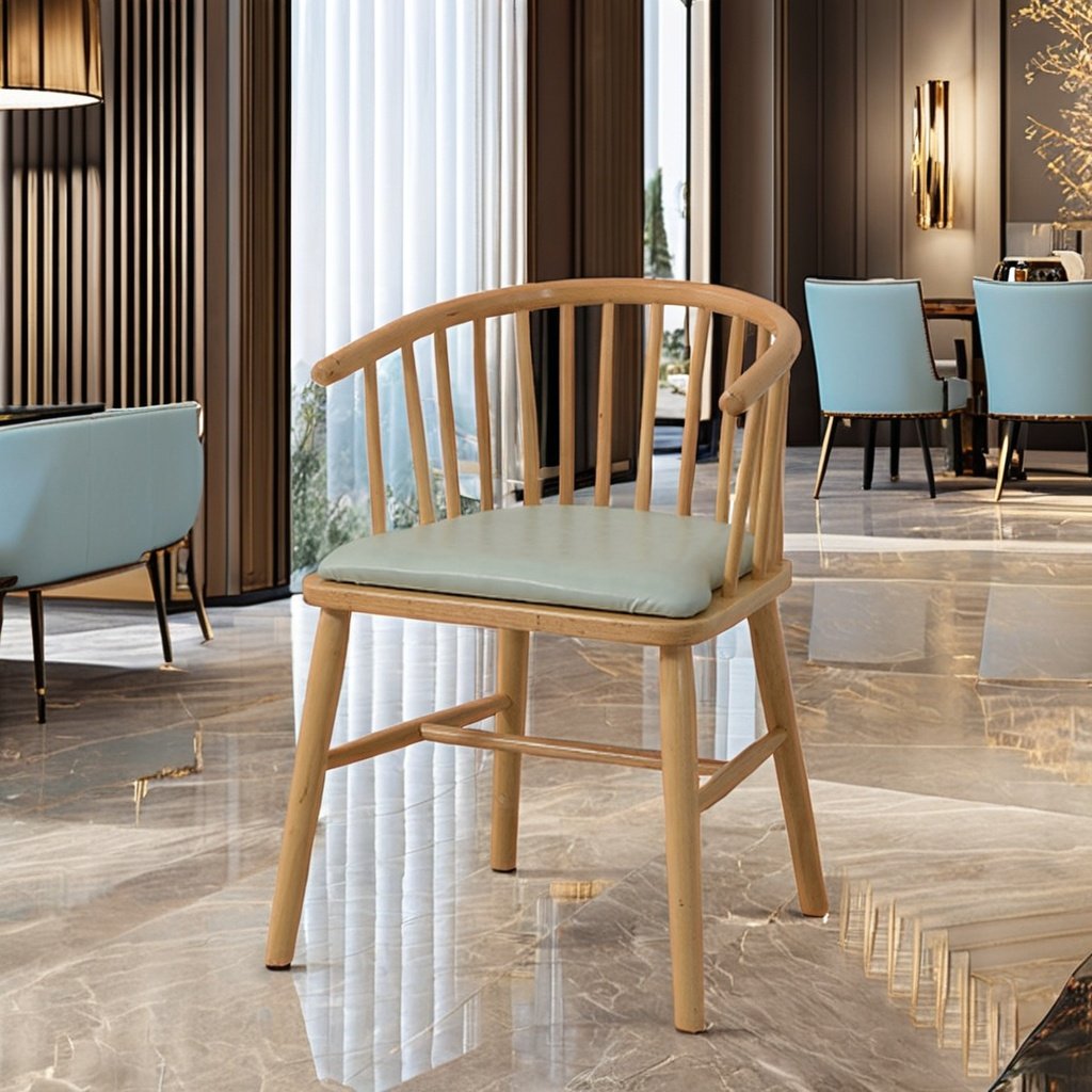 Y Chair Modern Design Solid Oak Dining Chair with Rattan Armrest Natural Lounge Furniture for Home Apartment Villa Hotel Use