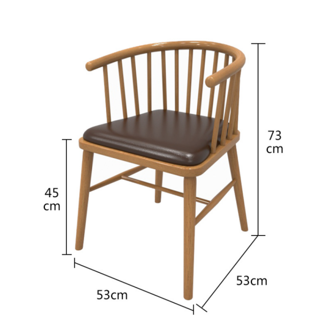 Y Chair Modern Design Solid Oak Dining Chair with Rattan Armrest Natural Lounge Furniture for Home Apartment Villa Hotel Use