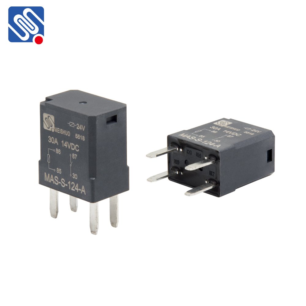 Meishuo MAS-S-124-A 12v 30a 4 Pin Car Auto Mini Relay 24v 20/30a Automotive Rele Auto Parts