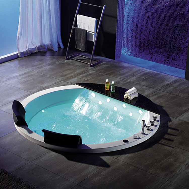 Deluxe Waterfall Inlet Bathtub Five Piece Set High-end Faucet Outdoor Massage Bathtub for 2 People
