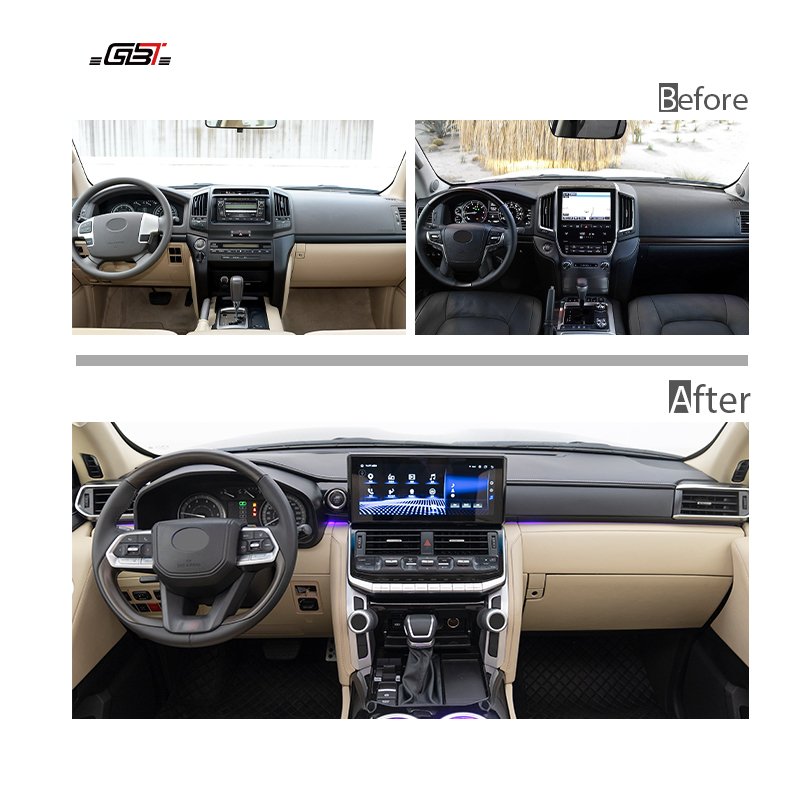 GBT LC200 to LC300 Instrument Panel Assembly Seat Cover Inner Door Panel Steering Wheel Center Armrest Box for LC200 Upgrade
