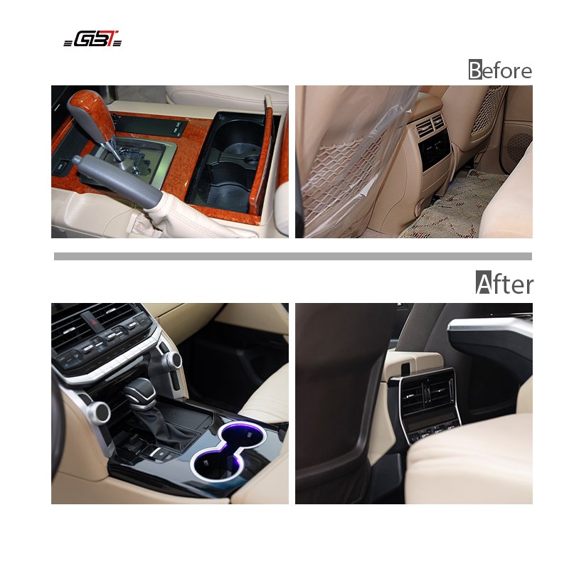 GBT LC200 to LC300 Instrument Panel Assembly Seat Cover Inner Door Panel Steering Wheel Center Armrest Box for LC200 Upgrade