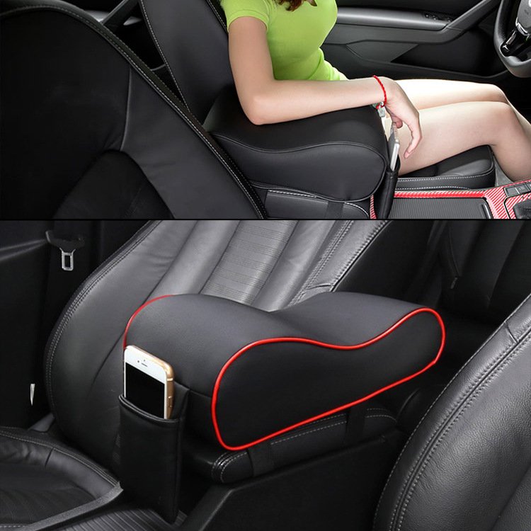 RTS Car Central Armrest Soft Pad Black Auto Center Console Arm Rest Seat Box Mat