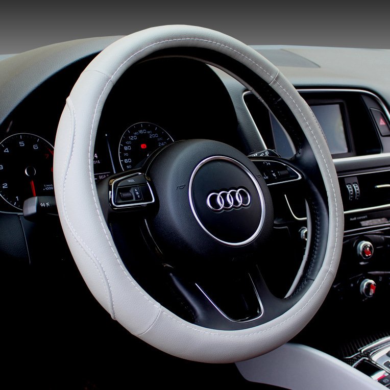 Premium Leather Car Steering Wheel Covers Breathable Anti-Slip Odorless