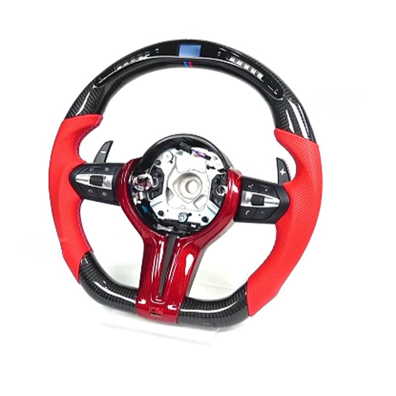 Wholesale direct customized LED red carbon fiber car Steering Wheel for Bmw M3 F30 F80 M2 M4