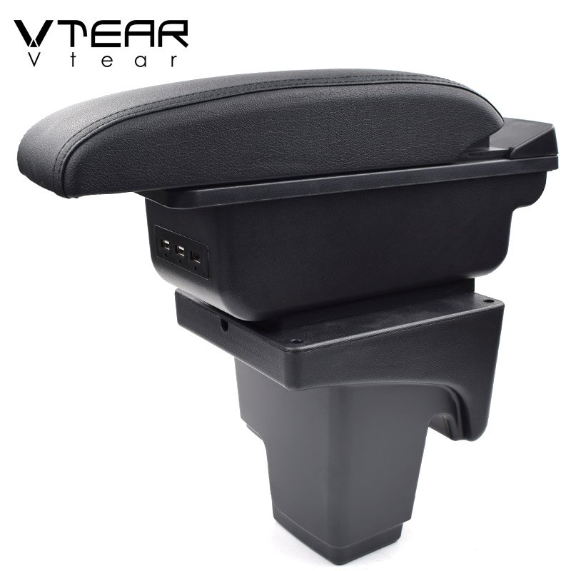 Vtear for Ford Focus 3 MK3 Armrest Box USB Charging Interface Heighten MK2 Central Store Content Box Car Accessories 2012-2020