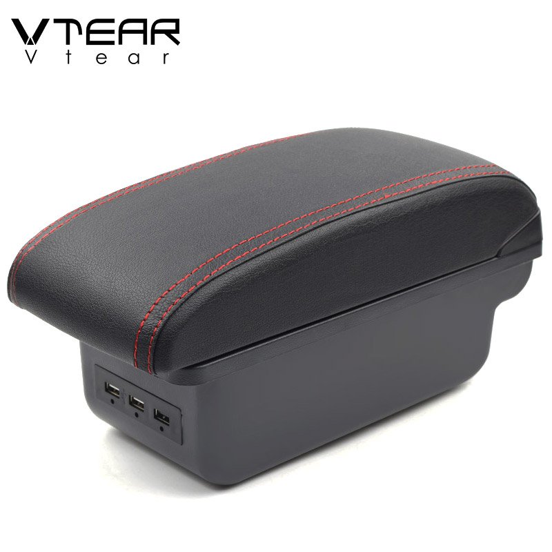 Vtear for Ford Focus 3 MK3 Armrest Box USB Charging Interface Heighten MK2 Central Store Content Box Car Accessories 2012-2020