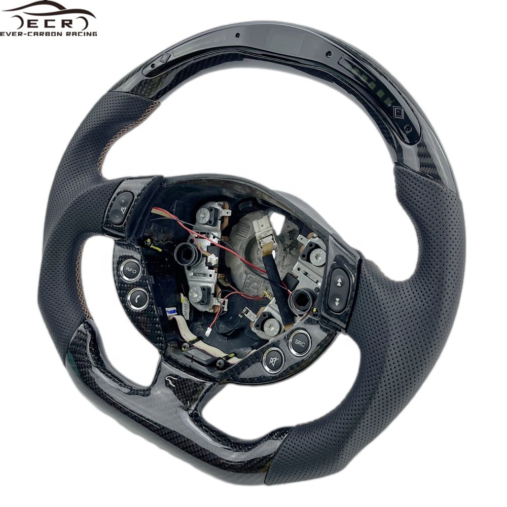 Ever-Carbon Racing ECR Car Accessories Flat Bottom LED Carbon Fiber Steering Wheel For Maserati Granturismo Carbon Fiber