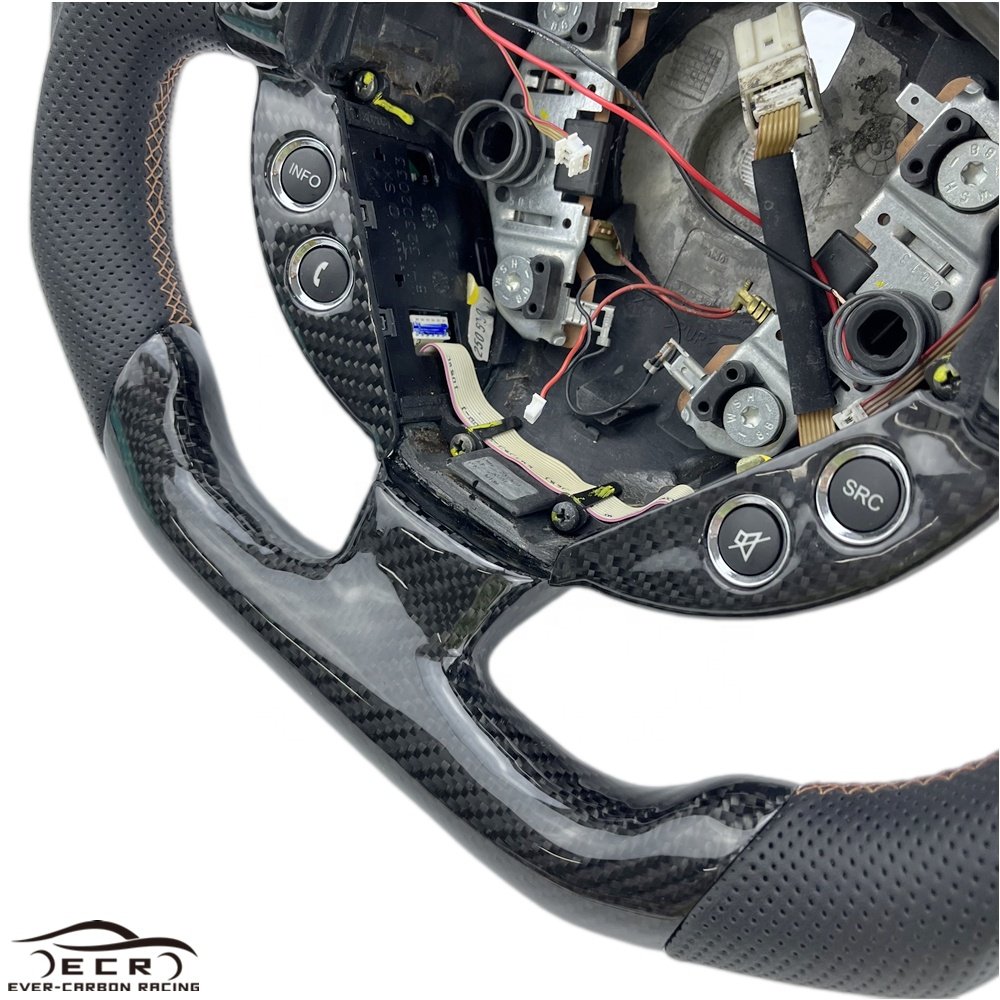 Ever-Carbon Racing ECR Car Accessories Flat Bottom LED Carbon Fiber Steering Wheel For Maserati Granturismo Carbon Fiber