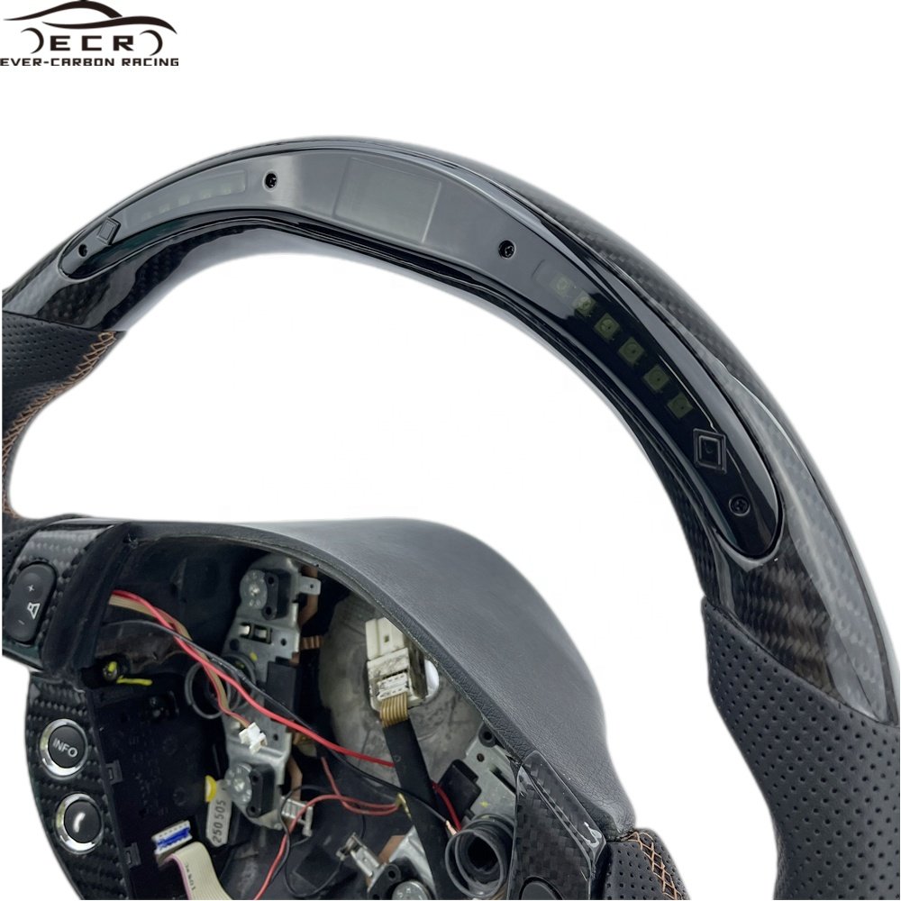 Ever-Carbon Racing ECR Car Accessories Flat Bottom LED Carbon Fiber Steering Wheel For Maserati Granturismo Carbon Fiber