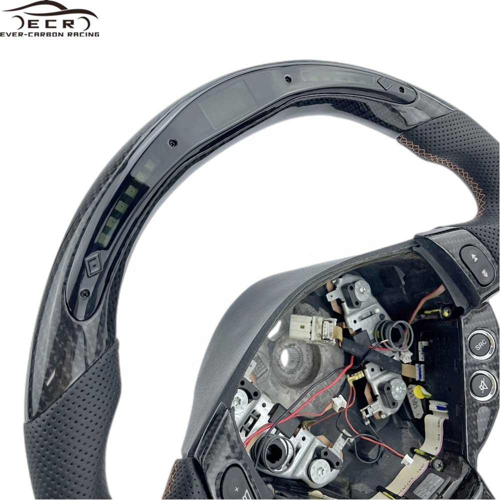 Ever-Carbon Racing ECR Car Accessories Flat Bottom LED Carbon Fiber Steering Wheel For Maserati Granturismo Carbon Fiber