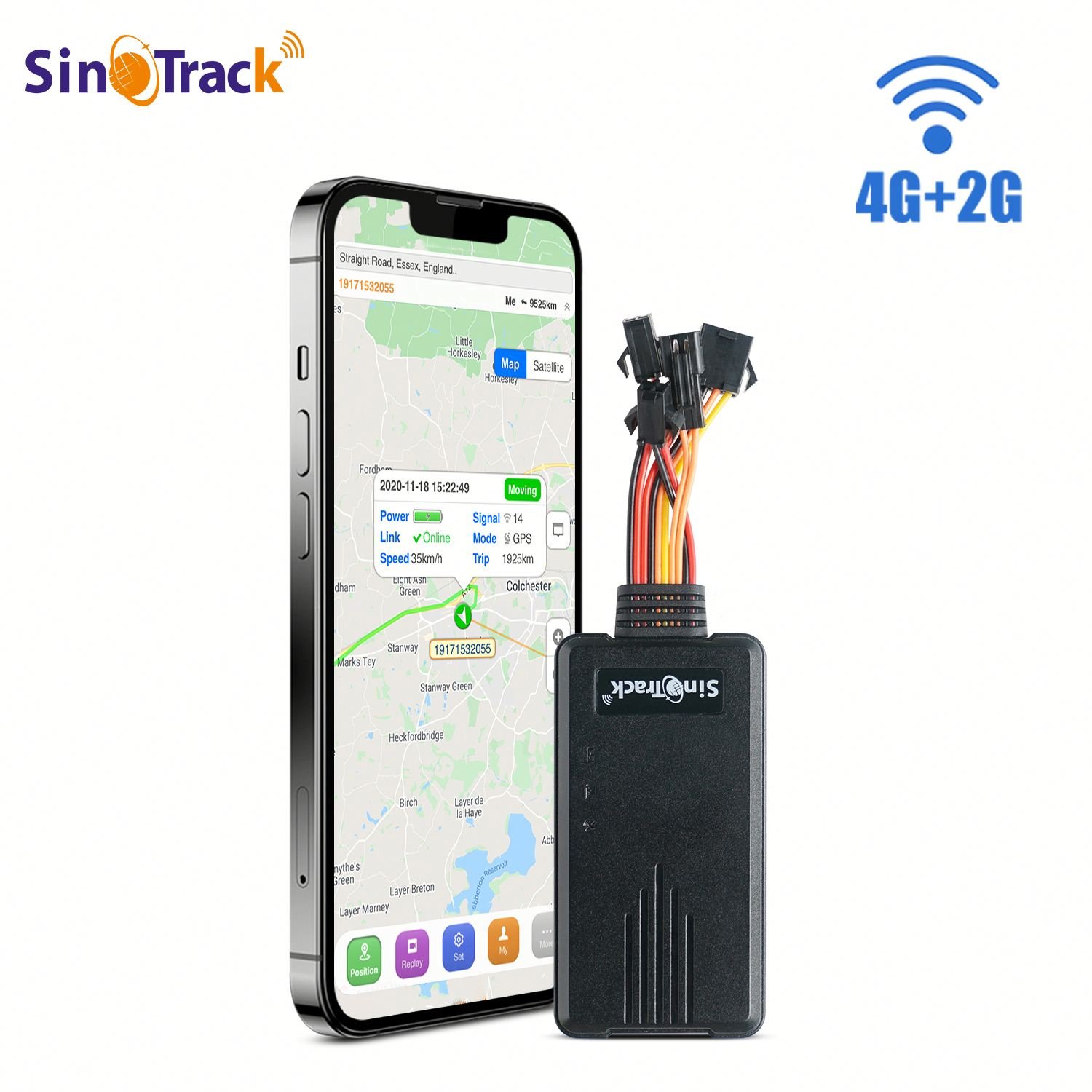 Free App Web High Quality with SOS MIC Relay Sino Track 906L Vehicle GPS Tracker 4G GPS Para Auto