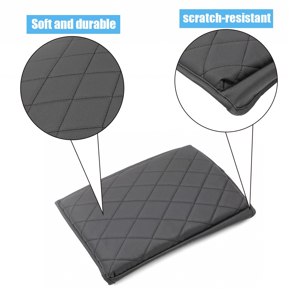 Car Center Console Cover Armrest Cushion Black Auto Arm Rest Pad Leather Middle Consoles Protector Hand Rest for Tesla Model 3/Y