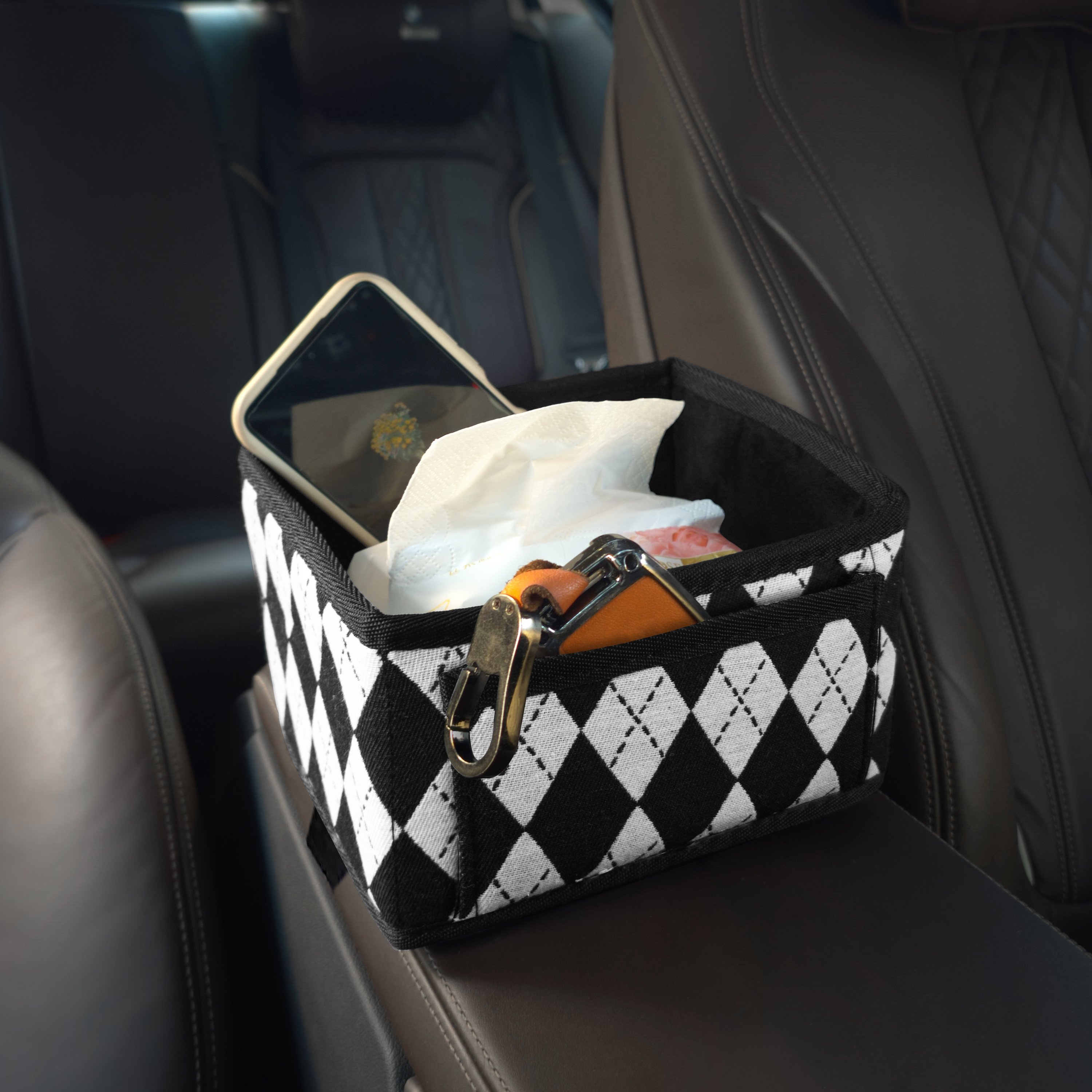 Durable Polyester Fibre & Ice Silk Car Armrest Storage Bag High Quality Interior Accessories for Optimal Storage and Comfort